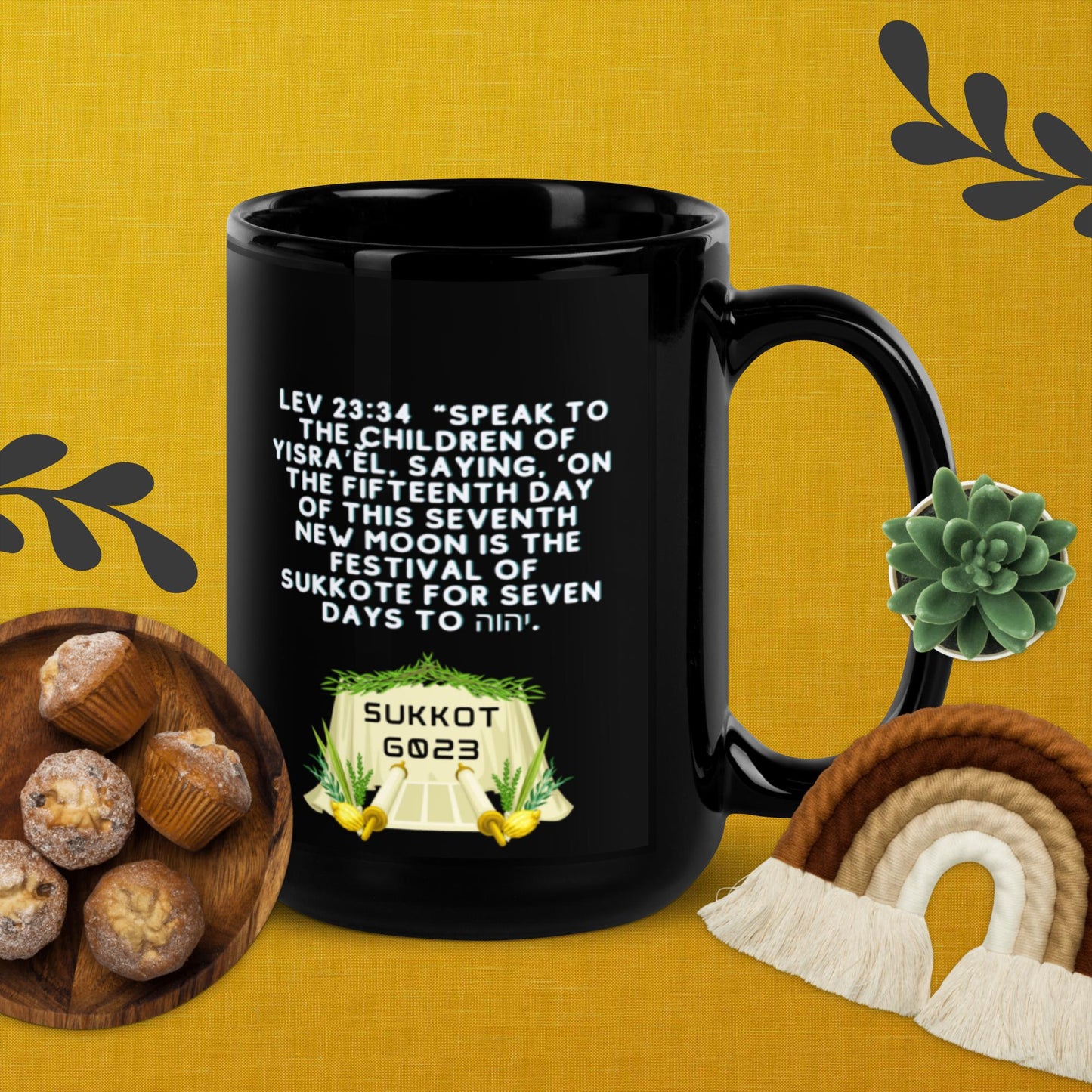 Sukkot edition Black Glossy Mug
