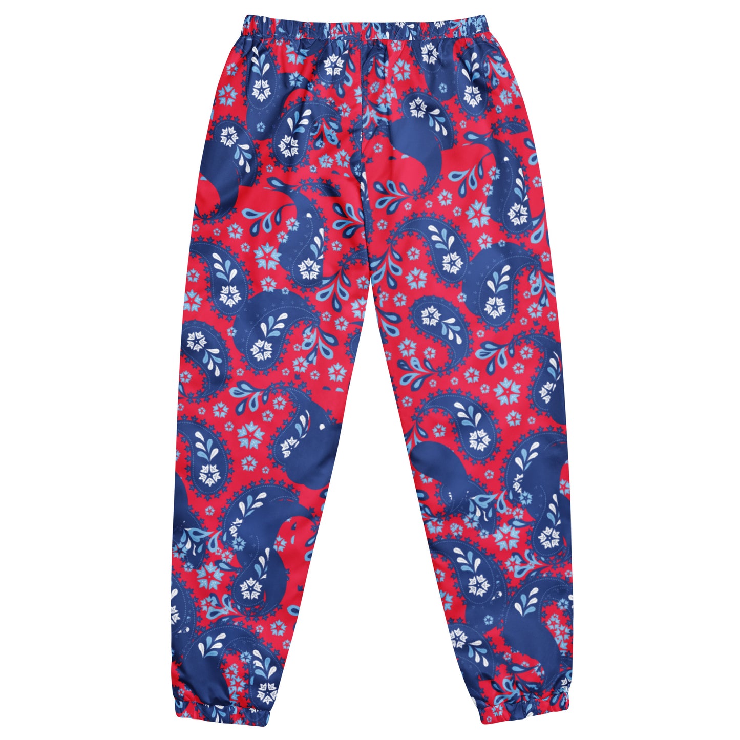 Red & blue paisley bandanna-Unisex track pants