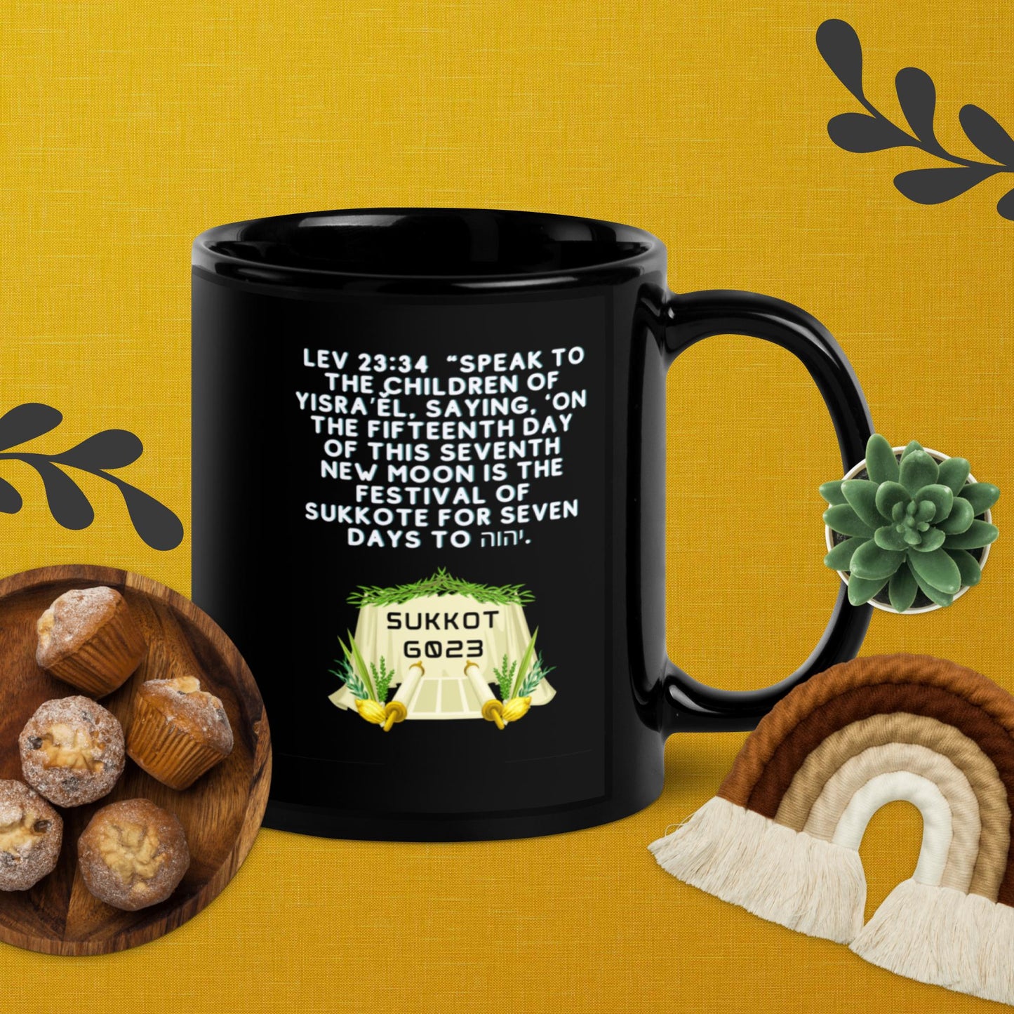 Sukkot edition Black Glossy Mug