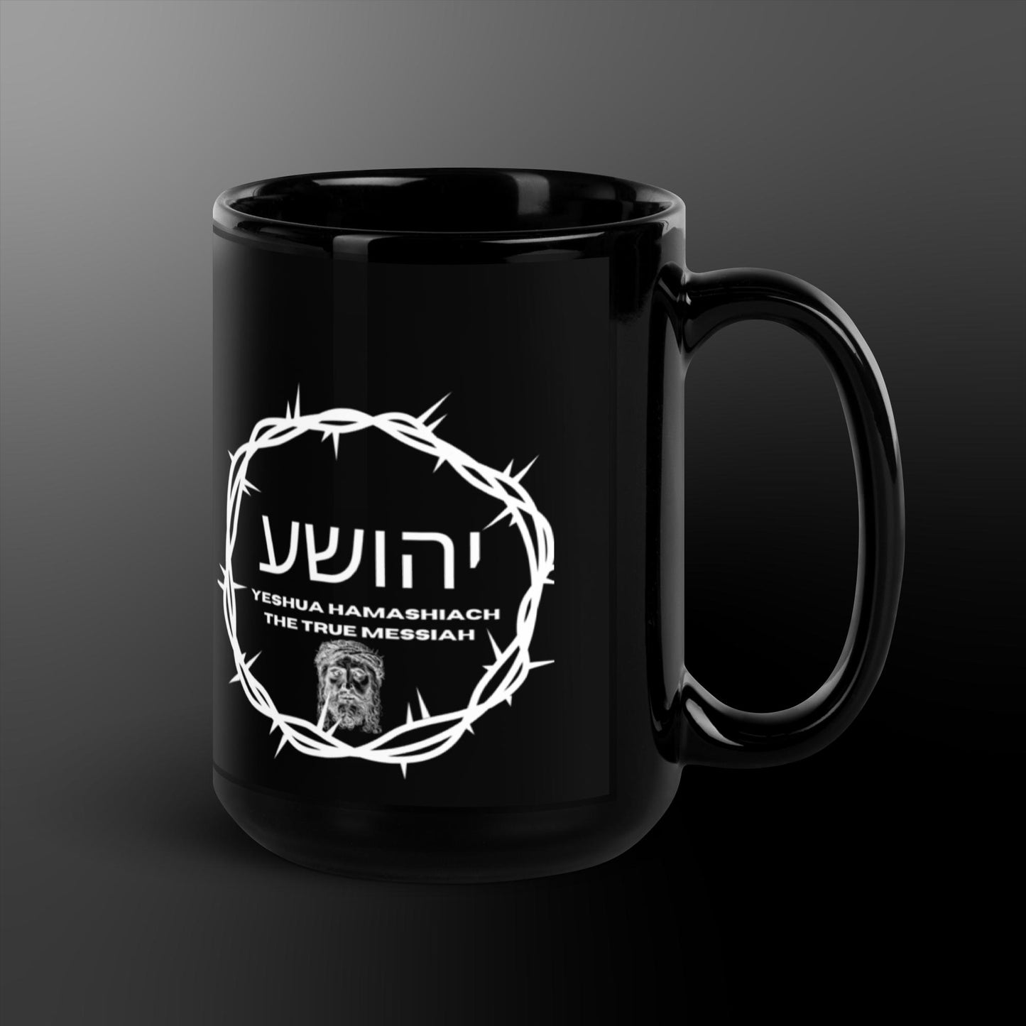 Yeshua-Black Glossy Mug