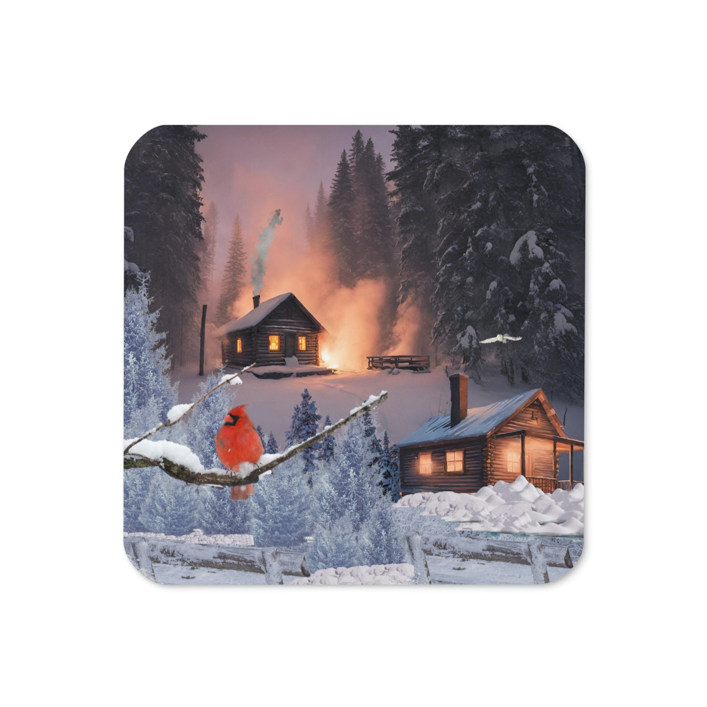 Blessed winters-Cork-back coaster