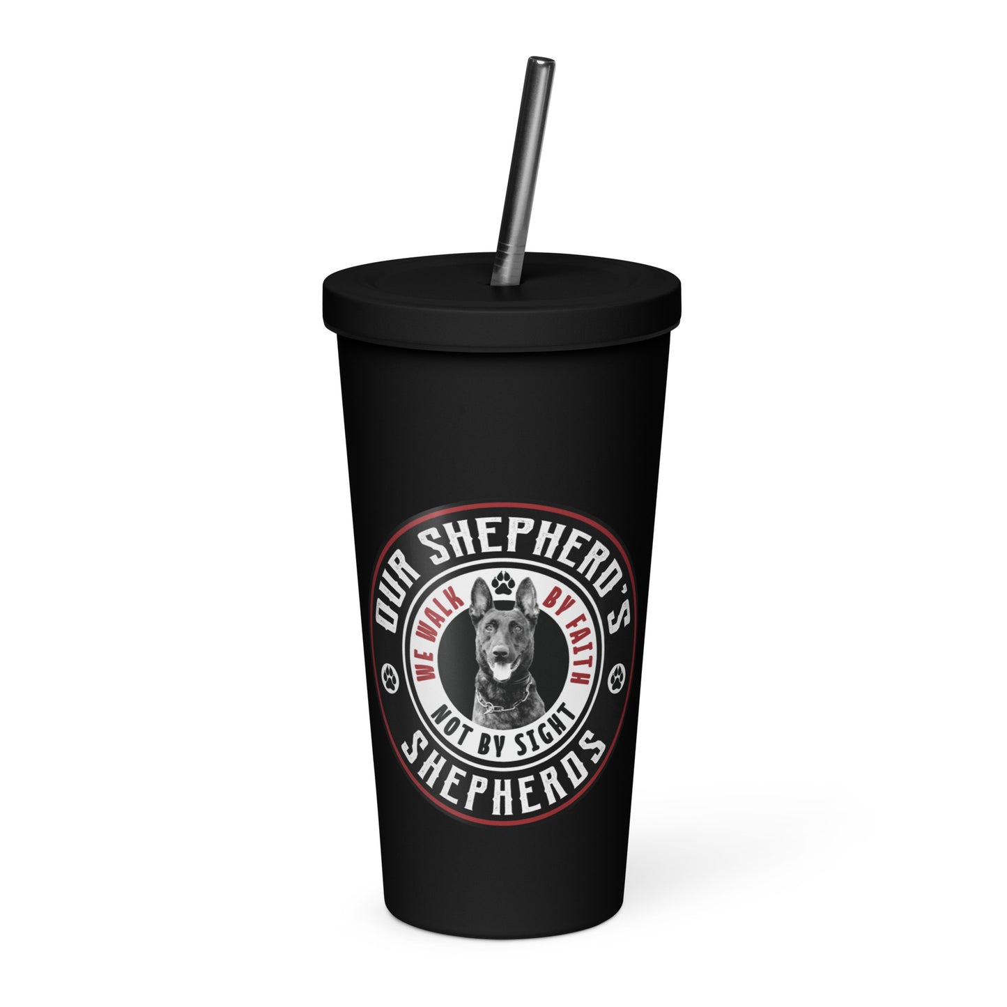 Insulated tumbler with a straw