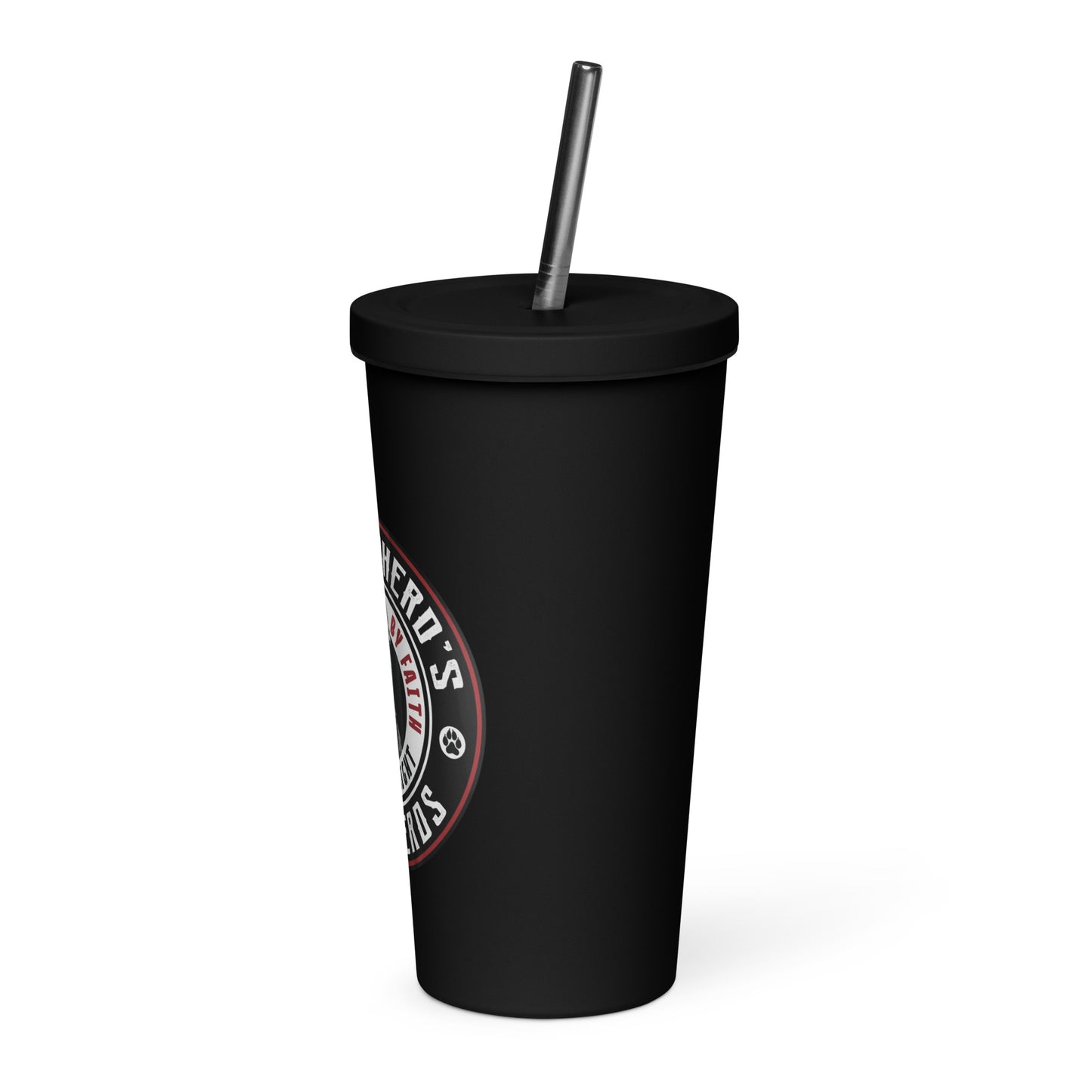 Insulated tumbler with a straw