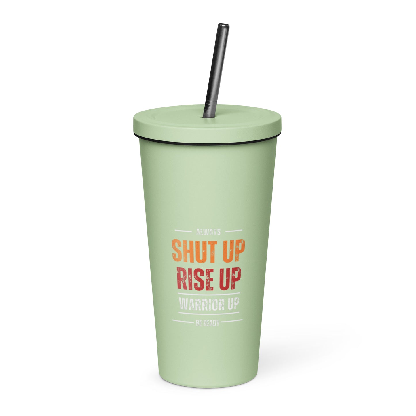 Insulated tumbler with a straw