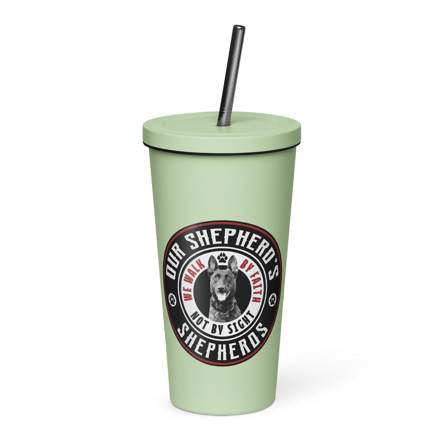 Insulated tumbler with a straw