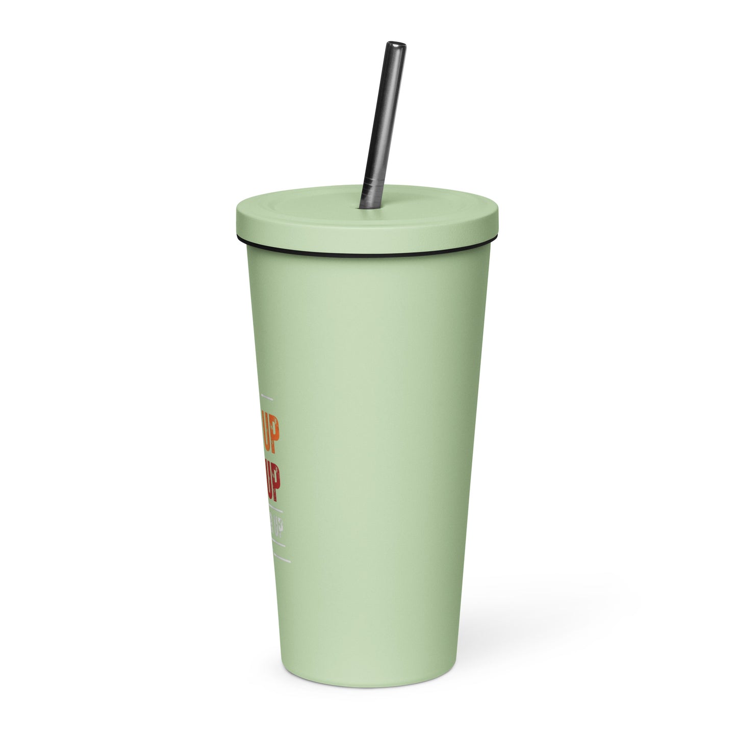 Insulated tumbler with a straw