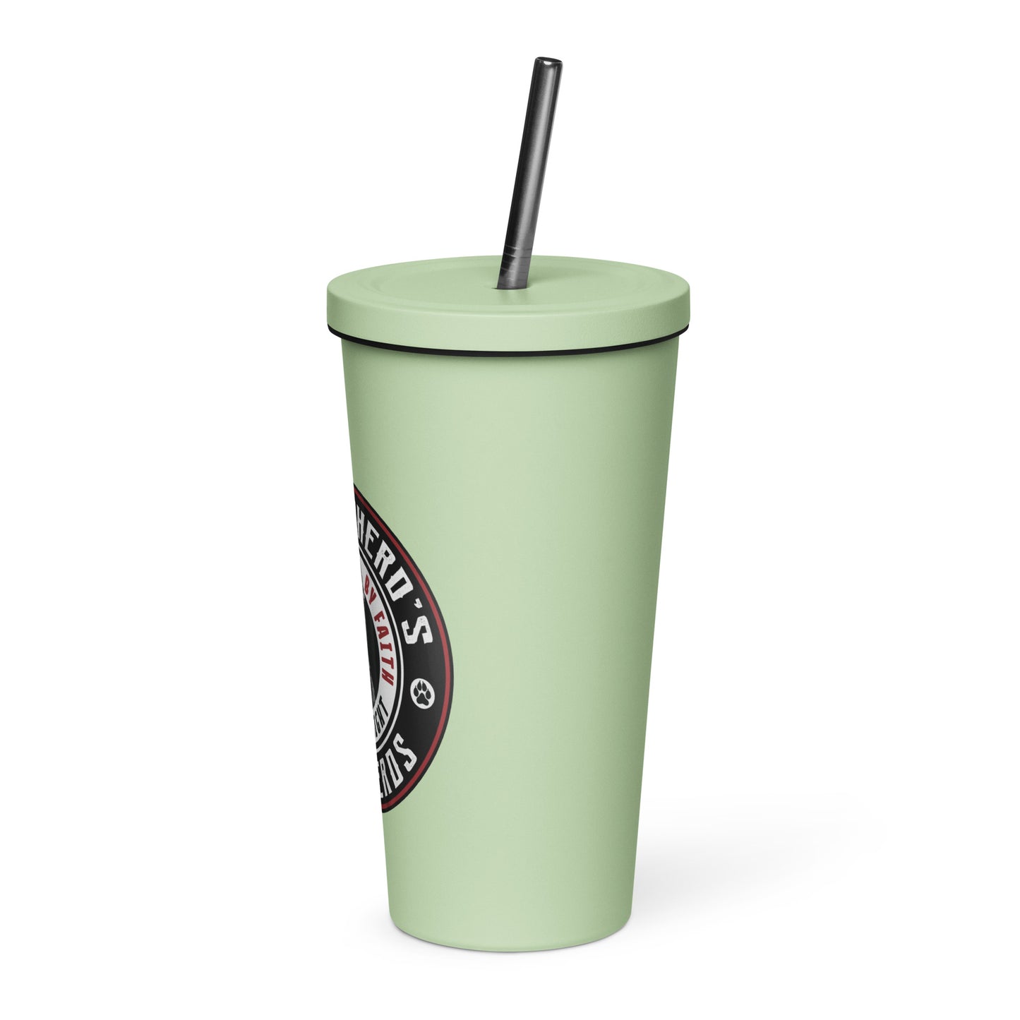 Insulated tumbler with a straw