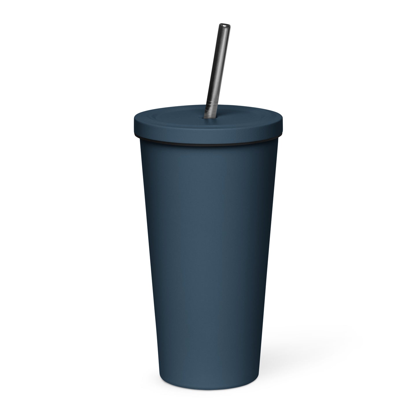 Insulated tumbler with a straw