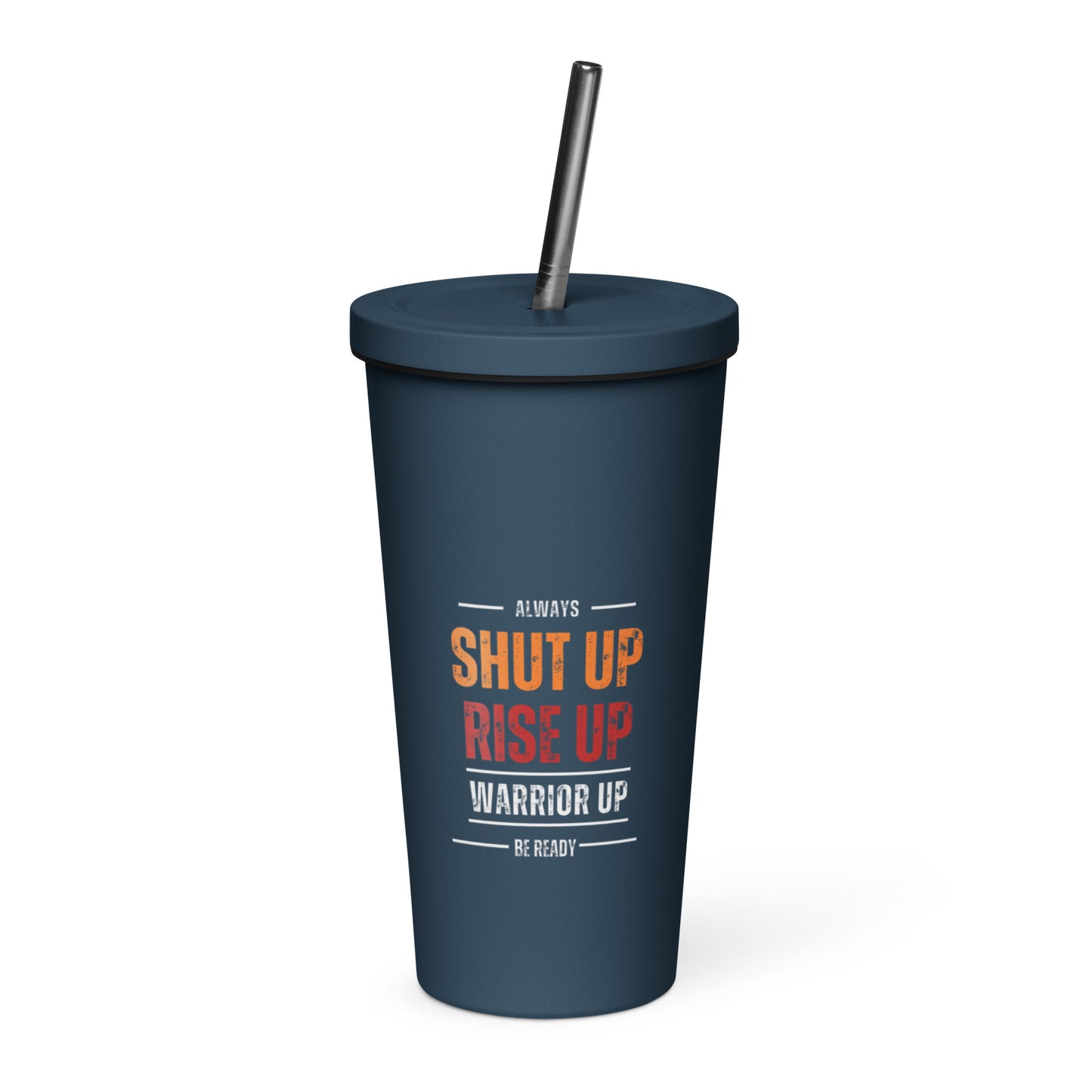 Insulated tumbler with a straw