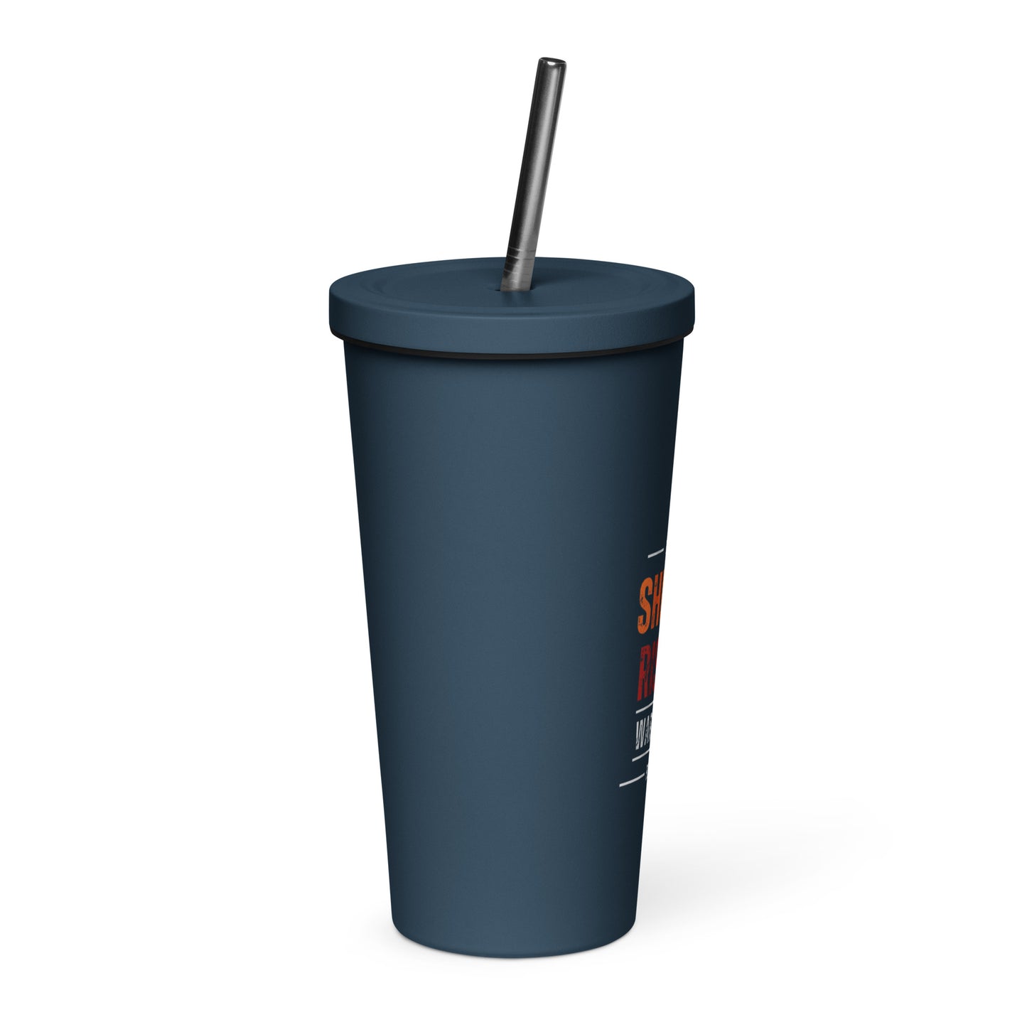 Insulated tumbler with a straw