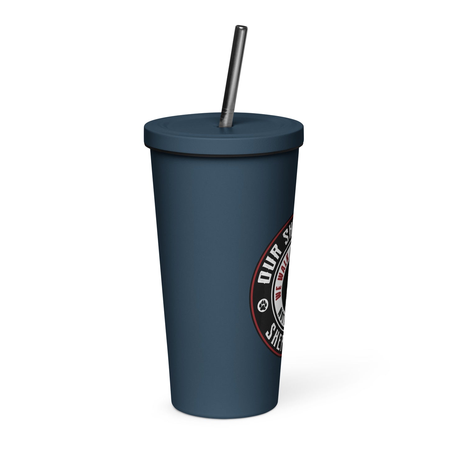 Insulated tumbler with a straw