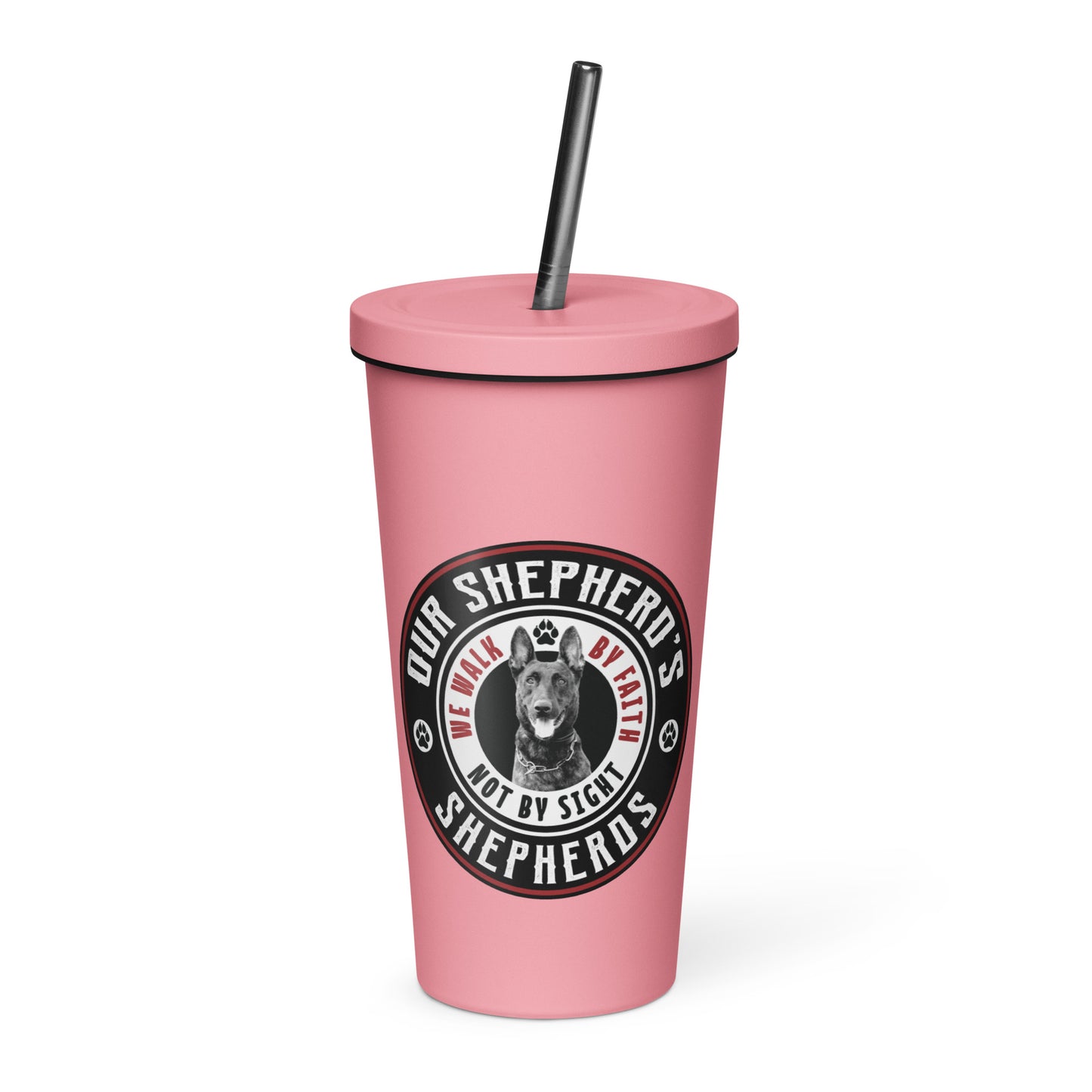 Insulated tumbler with a straw