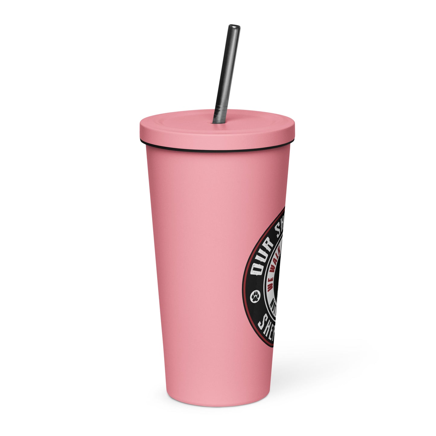 Insulated tumbler with a straw