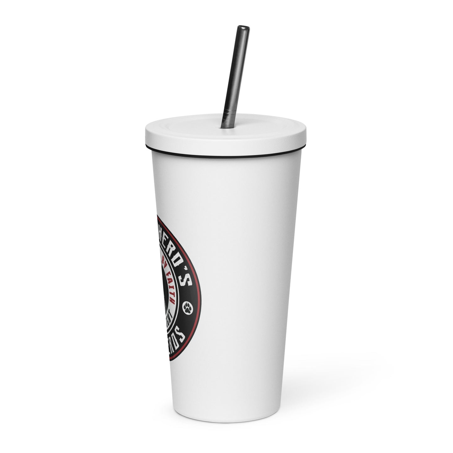 Insulated tumbler with a straw