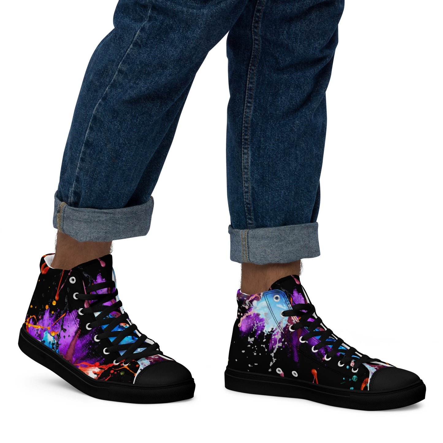 Custom Grafted gear-Men’s high top canvas shoes