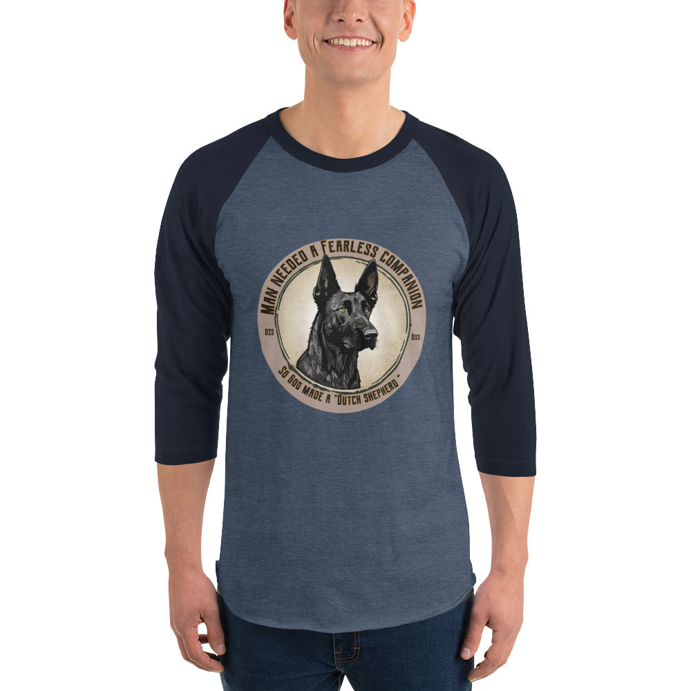 So God made a Dutch Shepherd- 3/4 sleeve raglan shirt