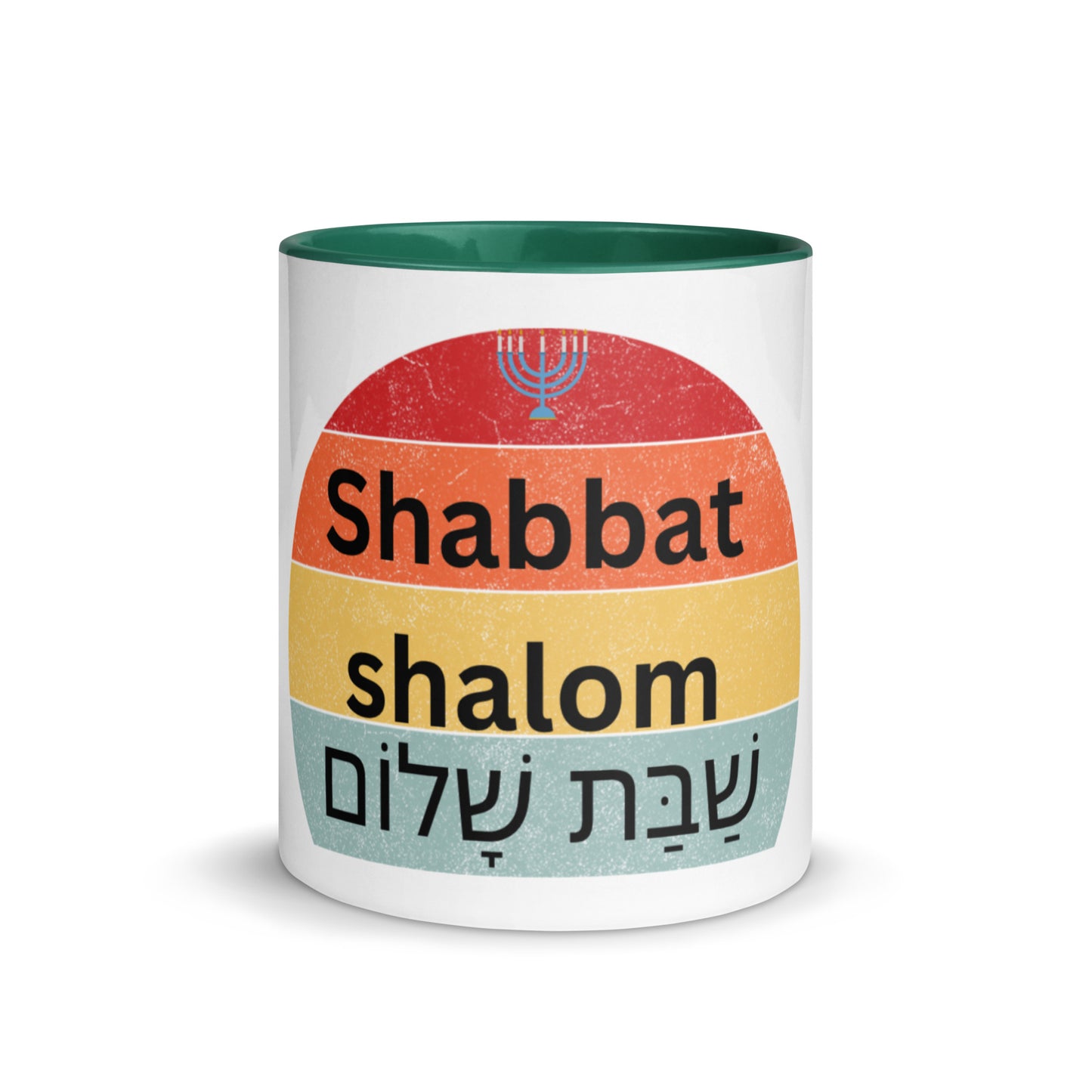 Shabbat shalom-Mug with Color Inside