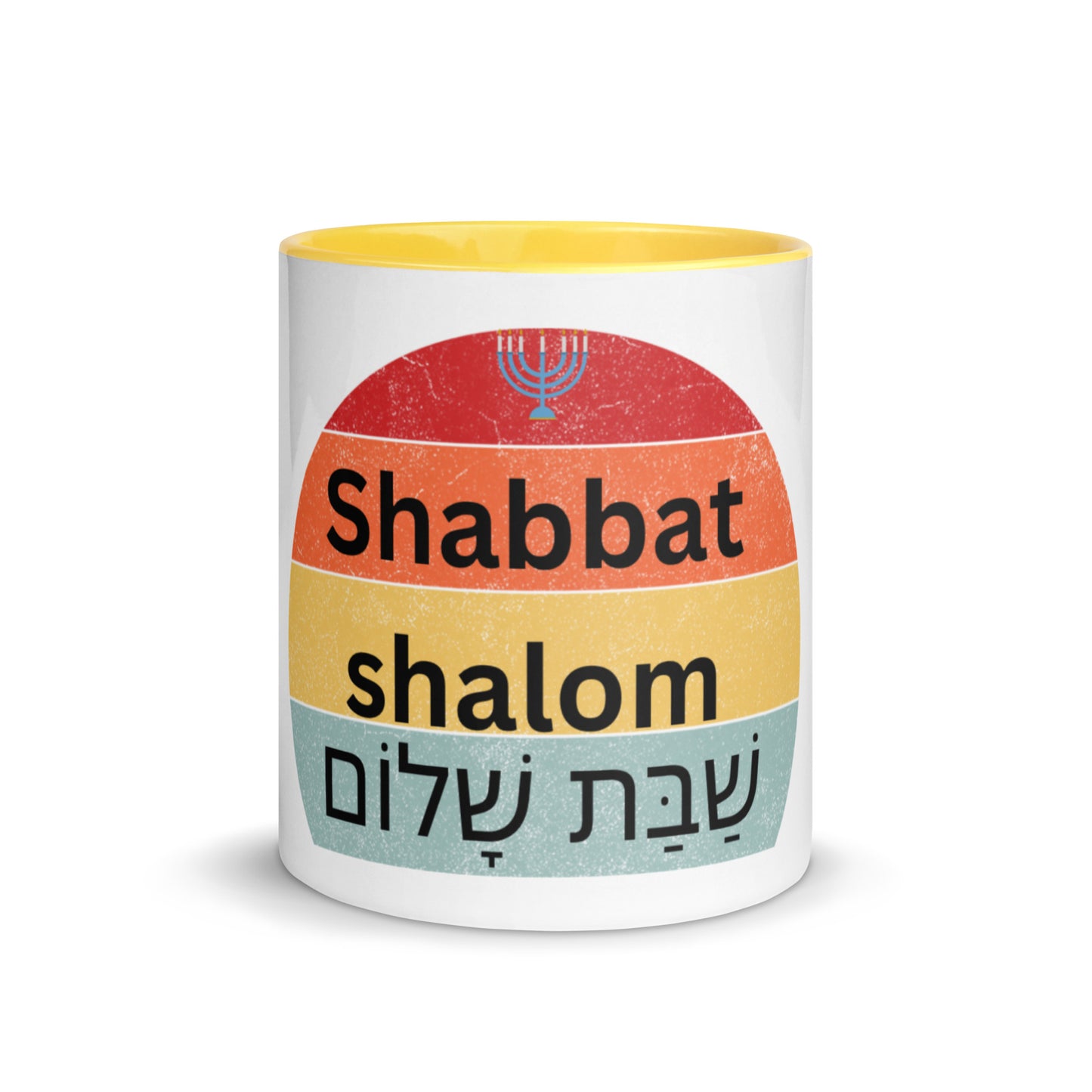 Shabbat shalom-Mug with Color Inside