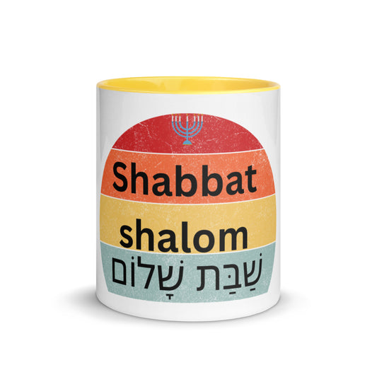 Shabbat shalom-Mug with Color Inside