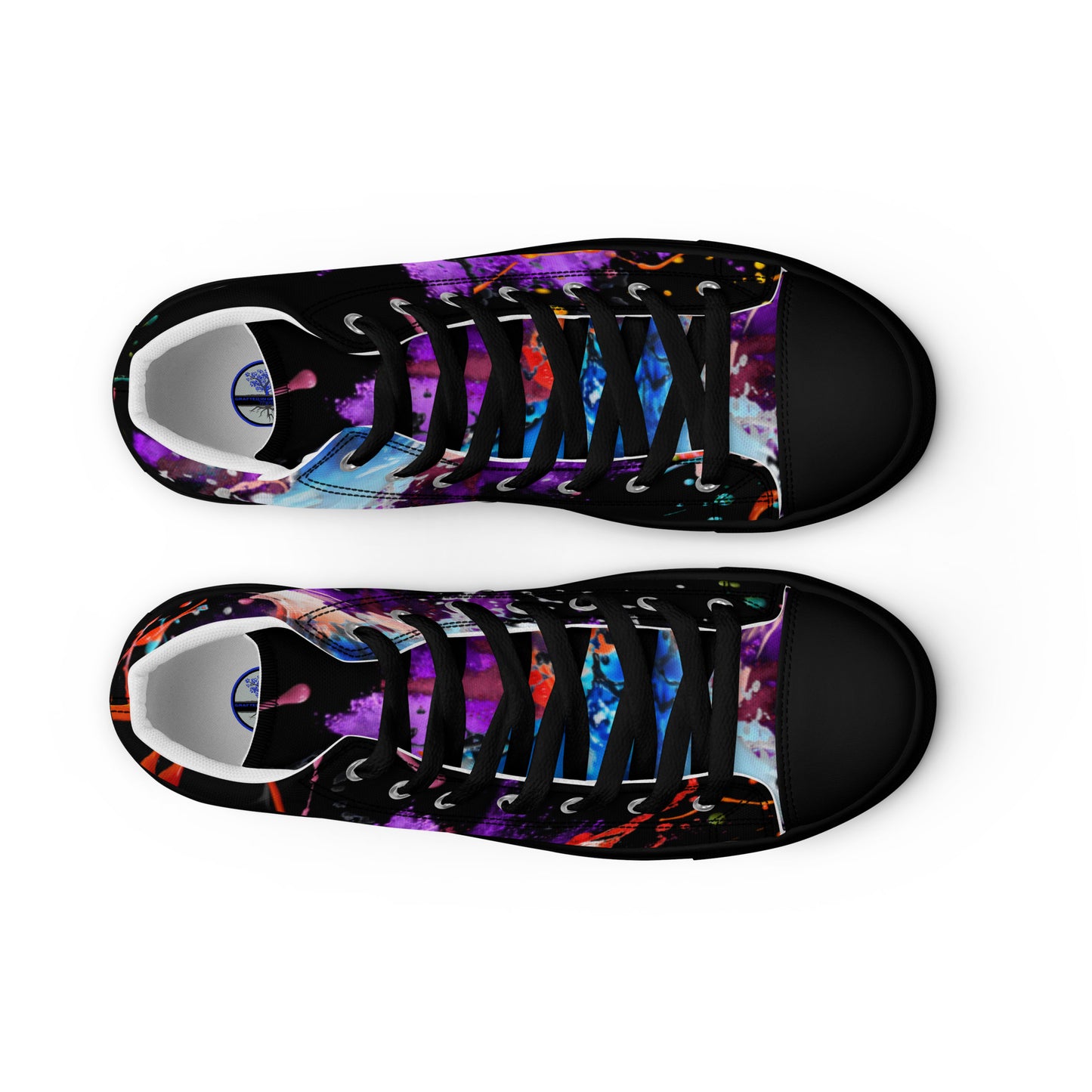 Color splash Graffiti-Women’s high top canvas shoes