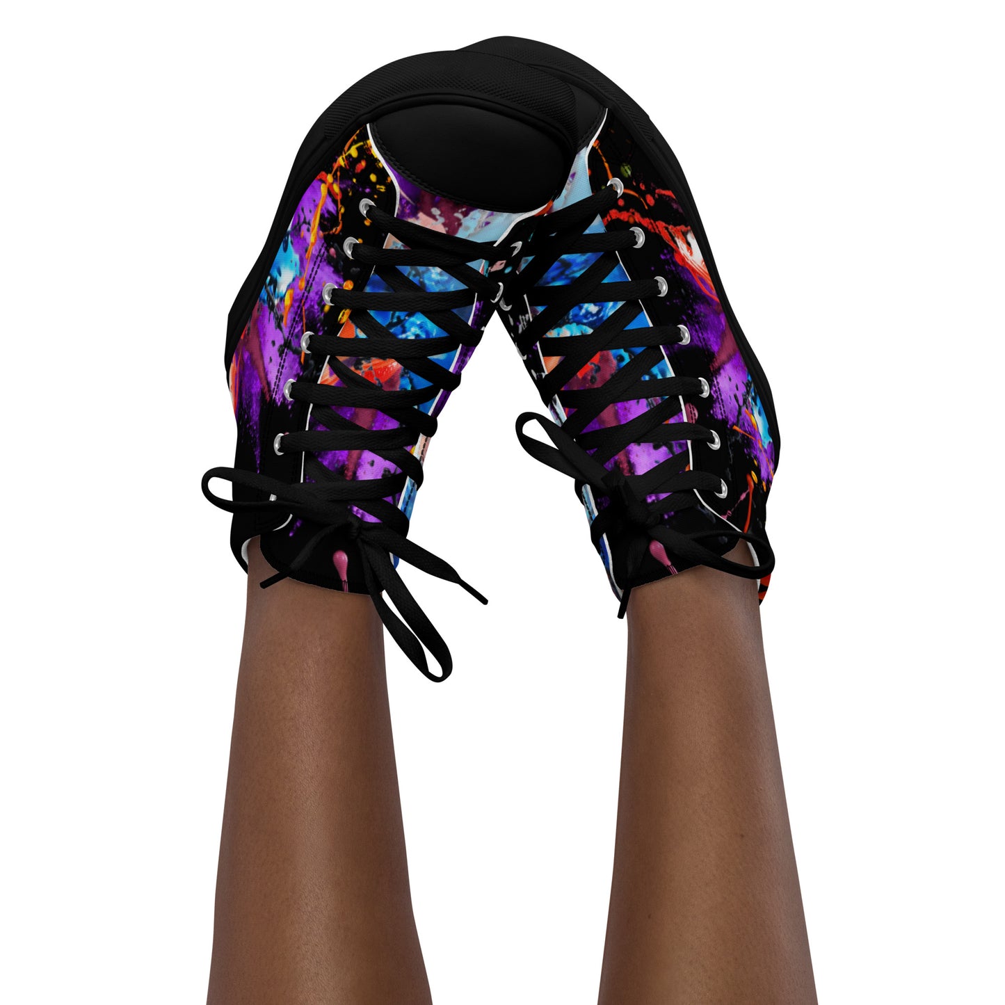 Color splash Graffiti-Women’s high top canvas shoes