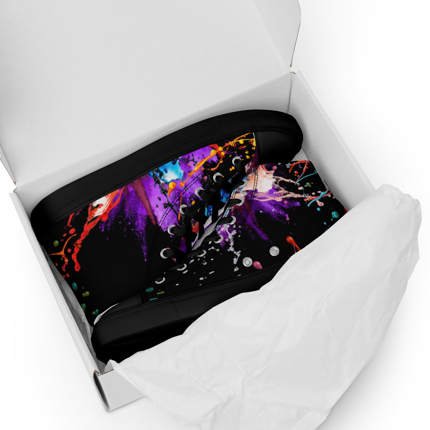 Color splash Graffiti-Women’s high top canvas shoes