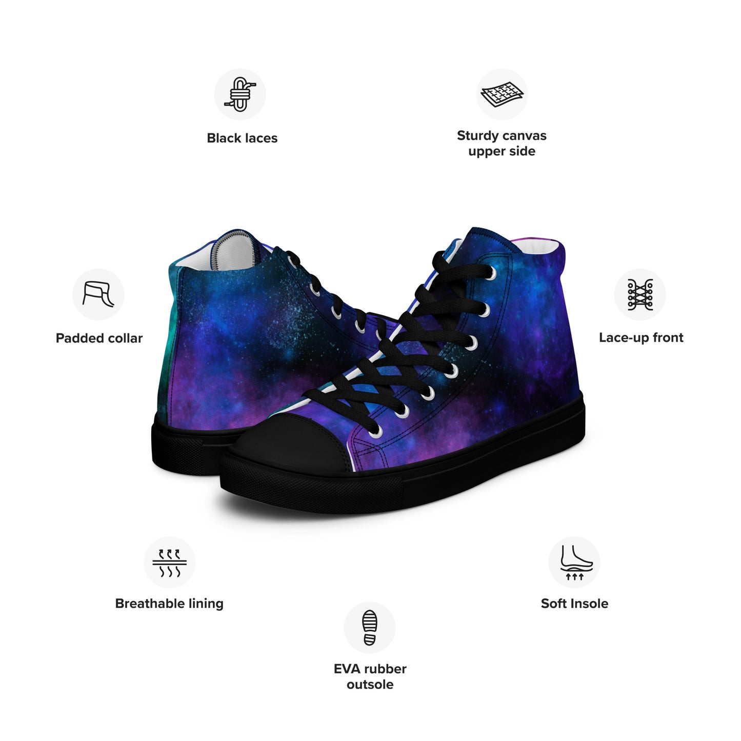 Galaxy-Women’s high top canvas shoes