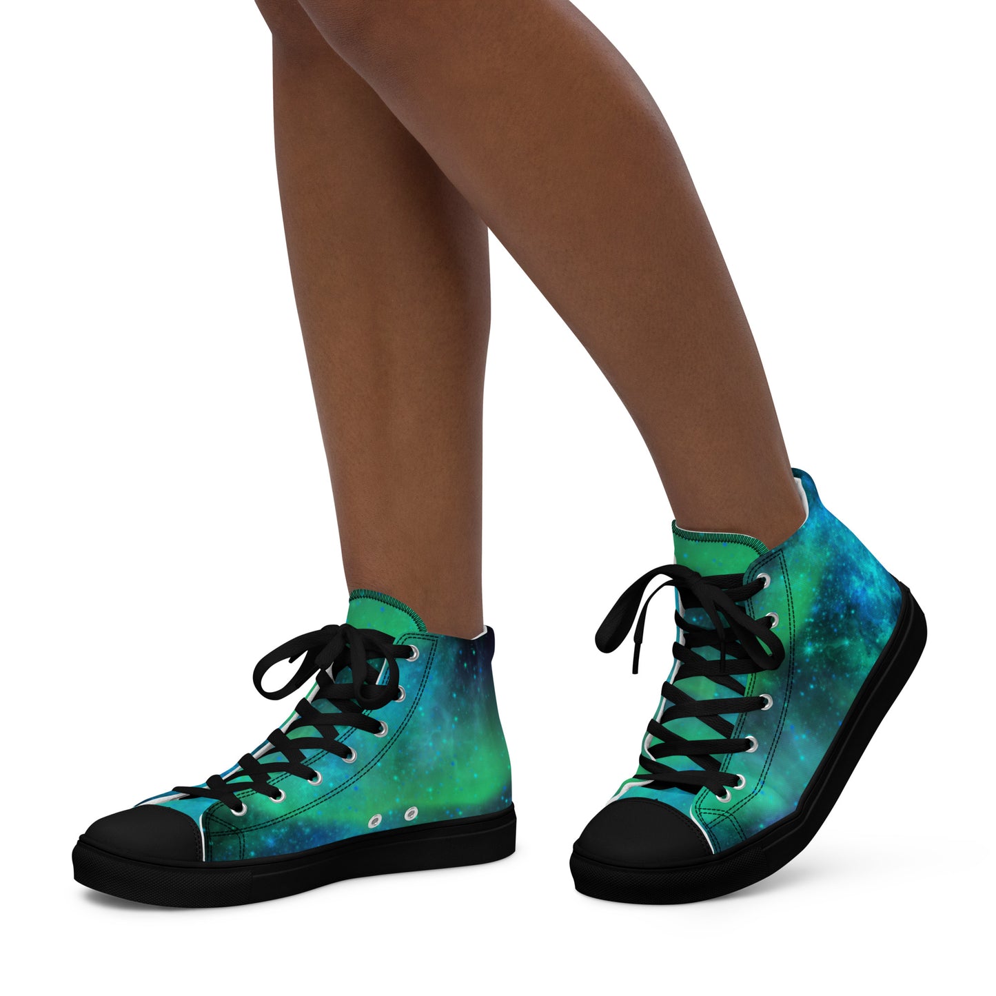 Northern Lights-Women’s high top canvas shoes