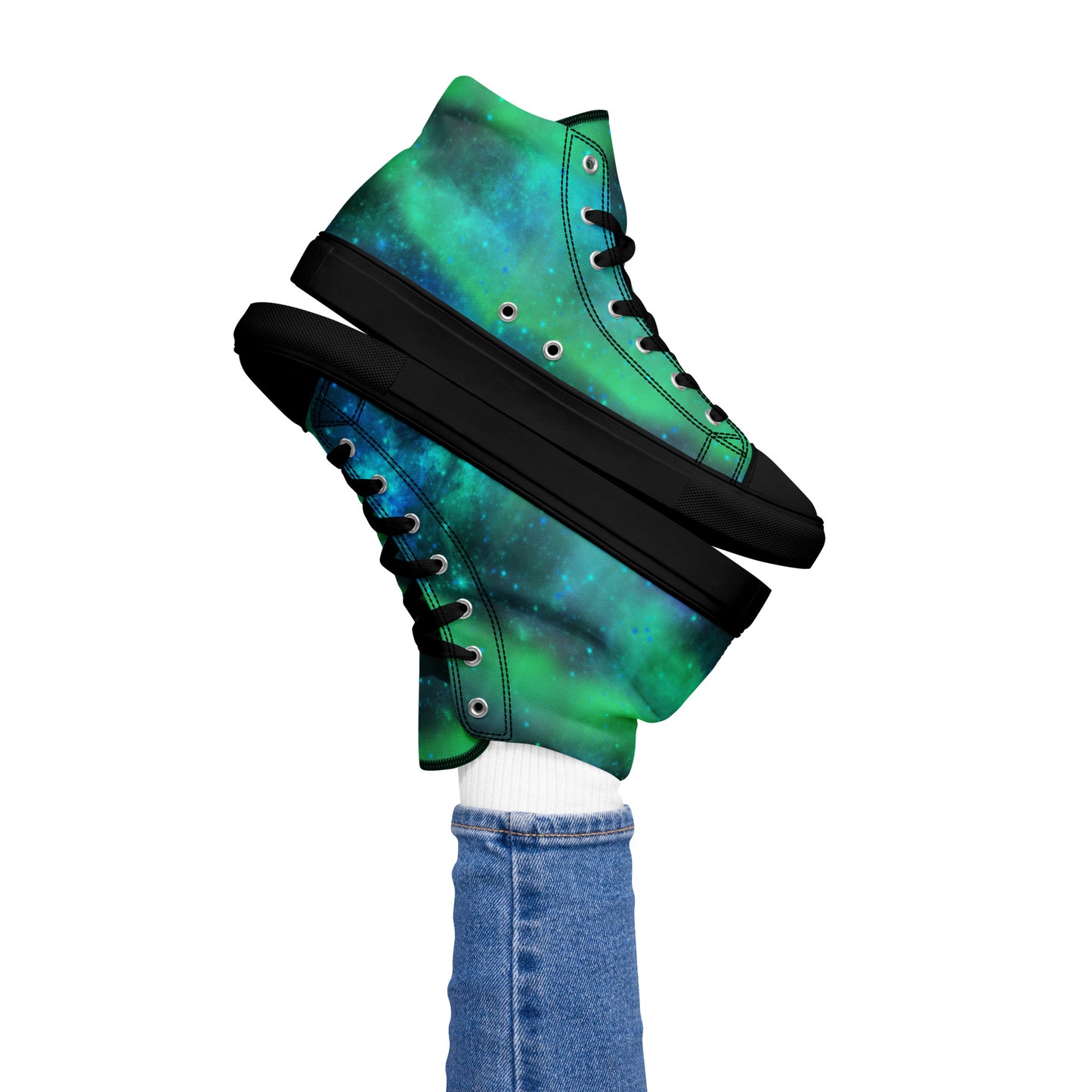 Northern Lights-Women’s high top canvas shoes