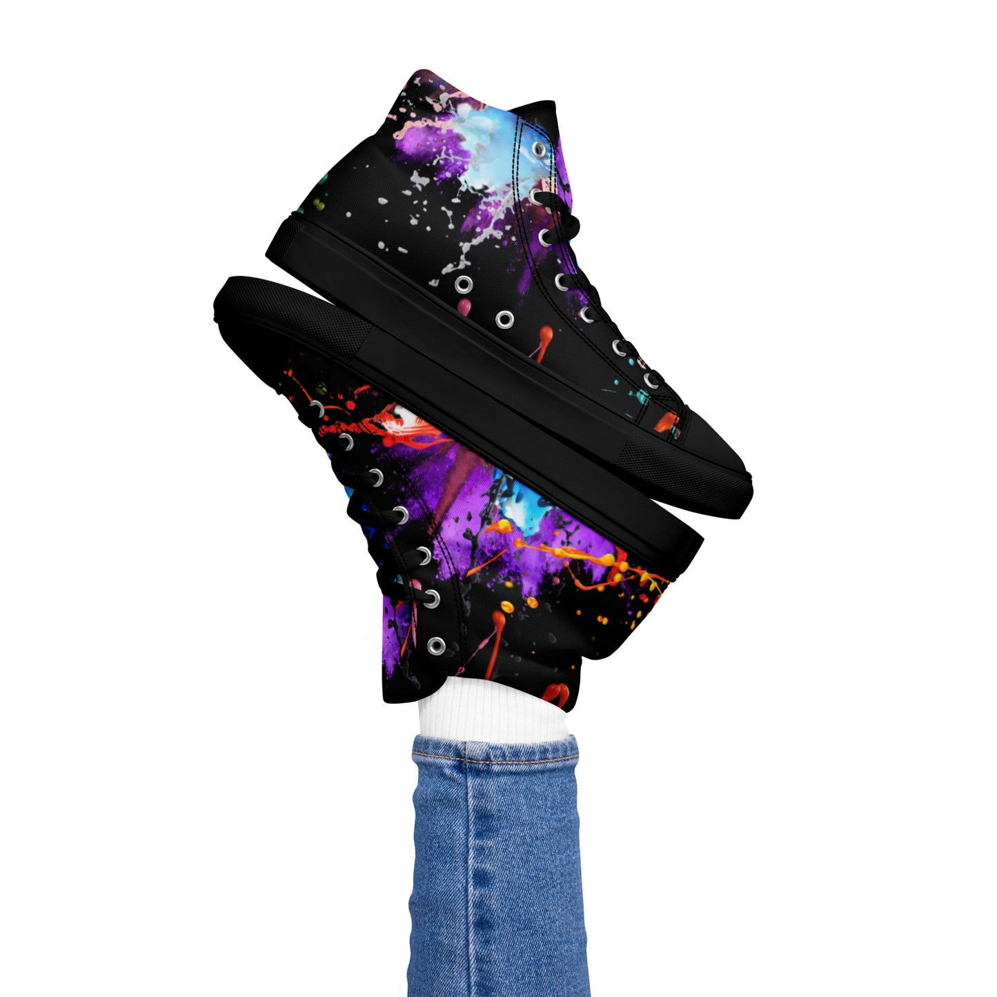 Color splash Graffiti-Women’s high top canvas shoes