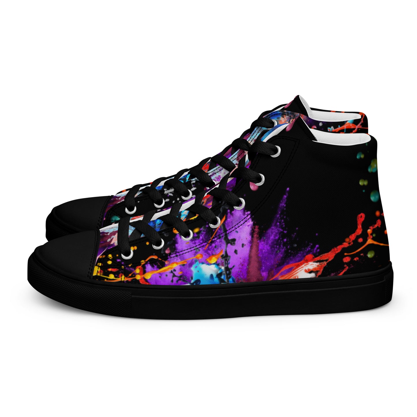 Color splash Graffiti-Women’s high top canvas shoes