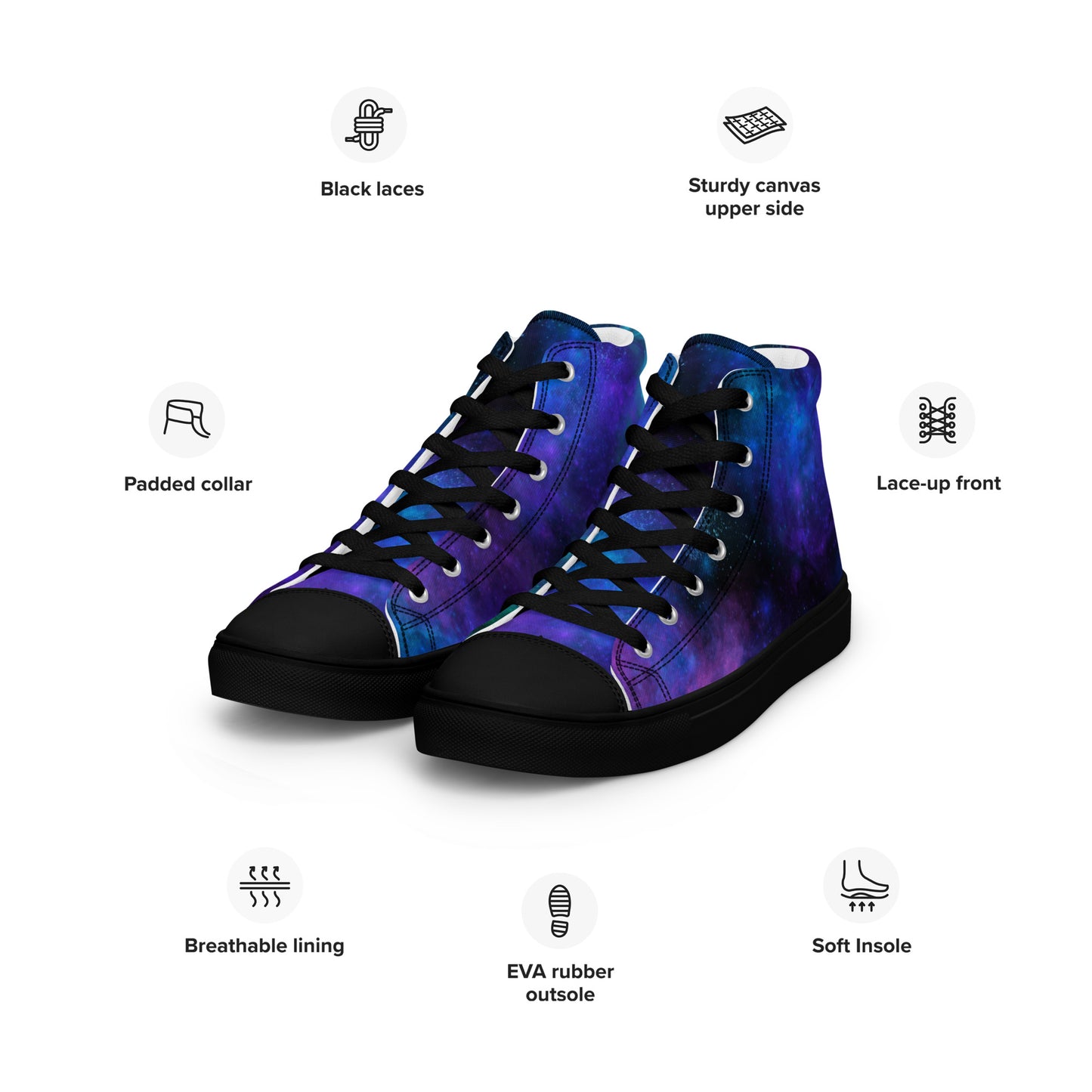 Galaxy-Women’s high top canvas shoes