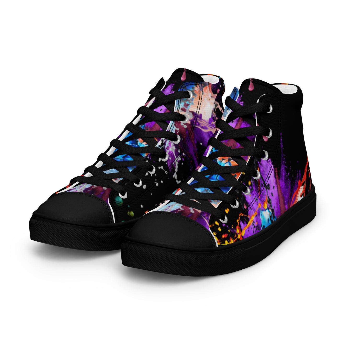 Color splash Graffiti-Women’s high top canvas shoes