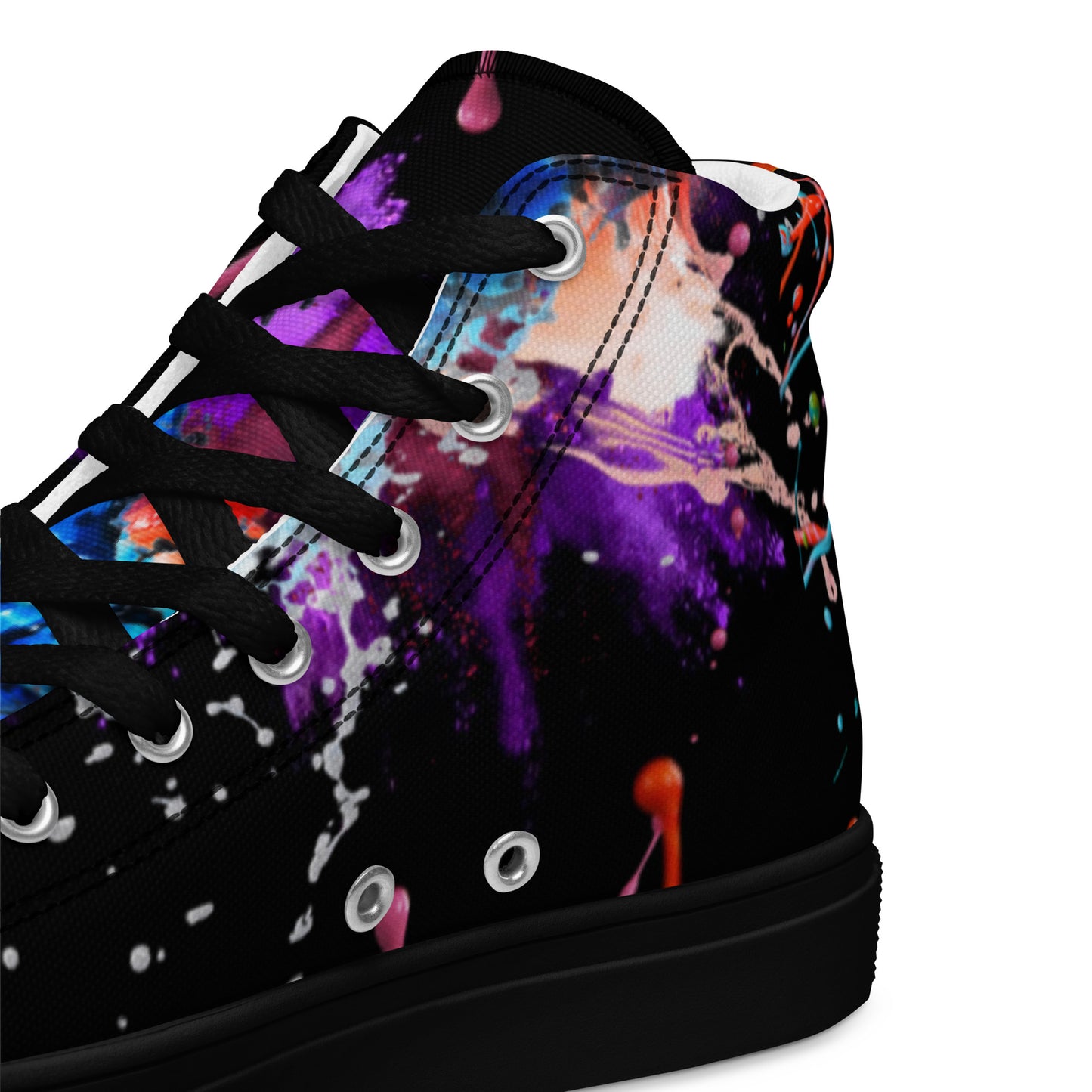 Color splash Graffiti-Women’s high top canvas shoes