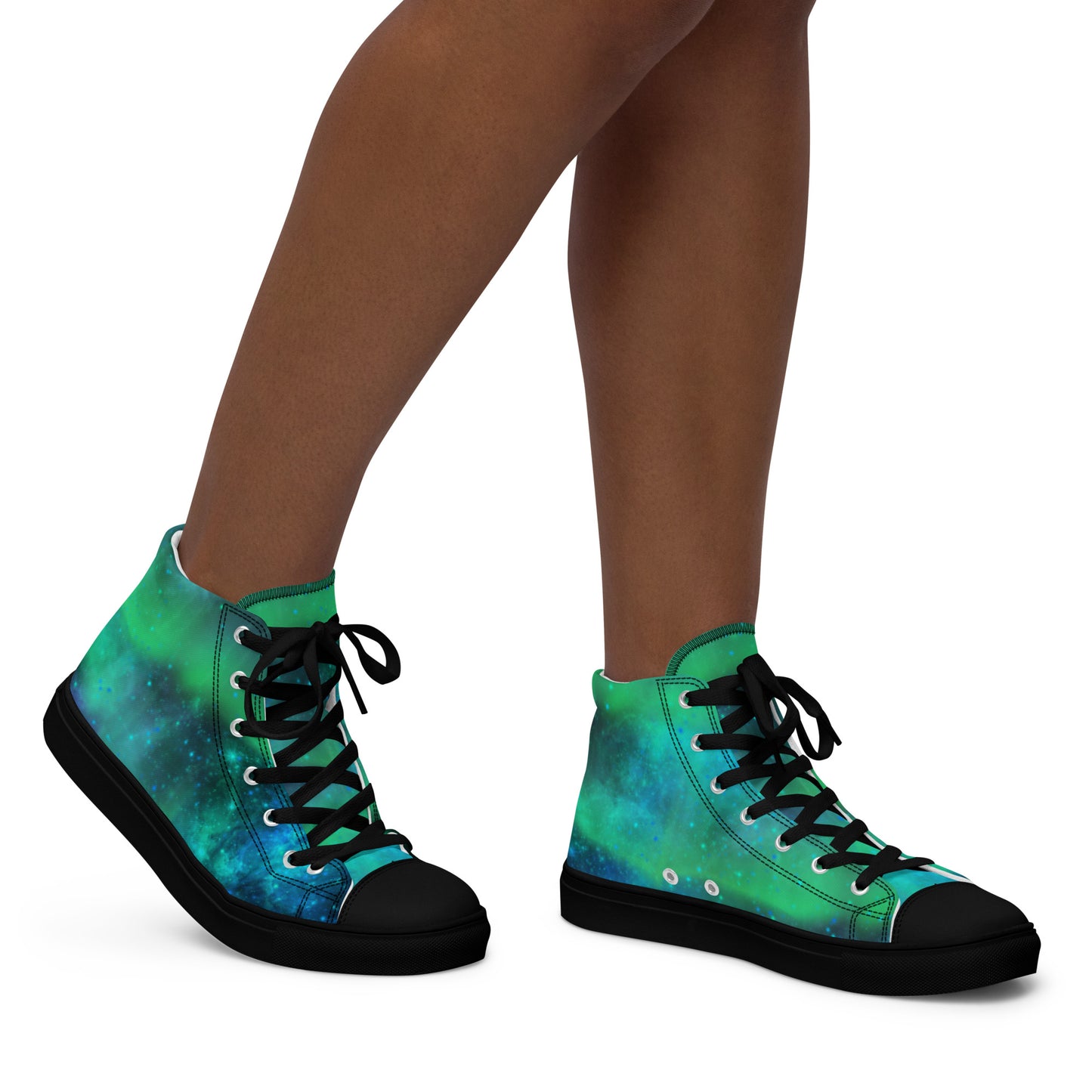 Northern Lights-Women’s high top canvas shoes