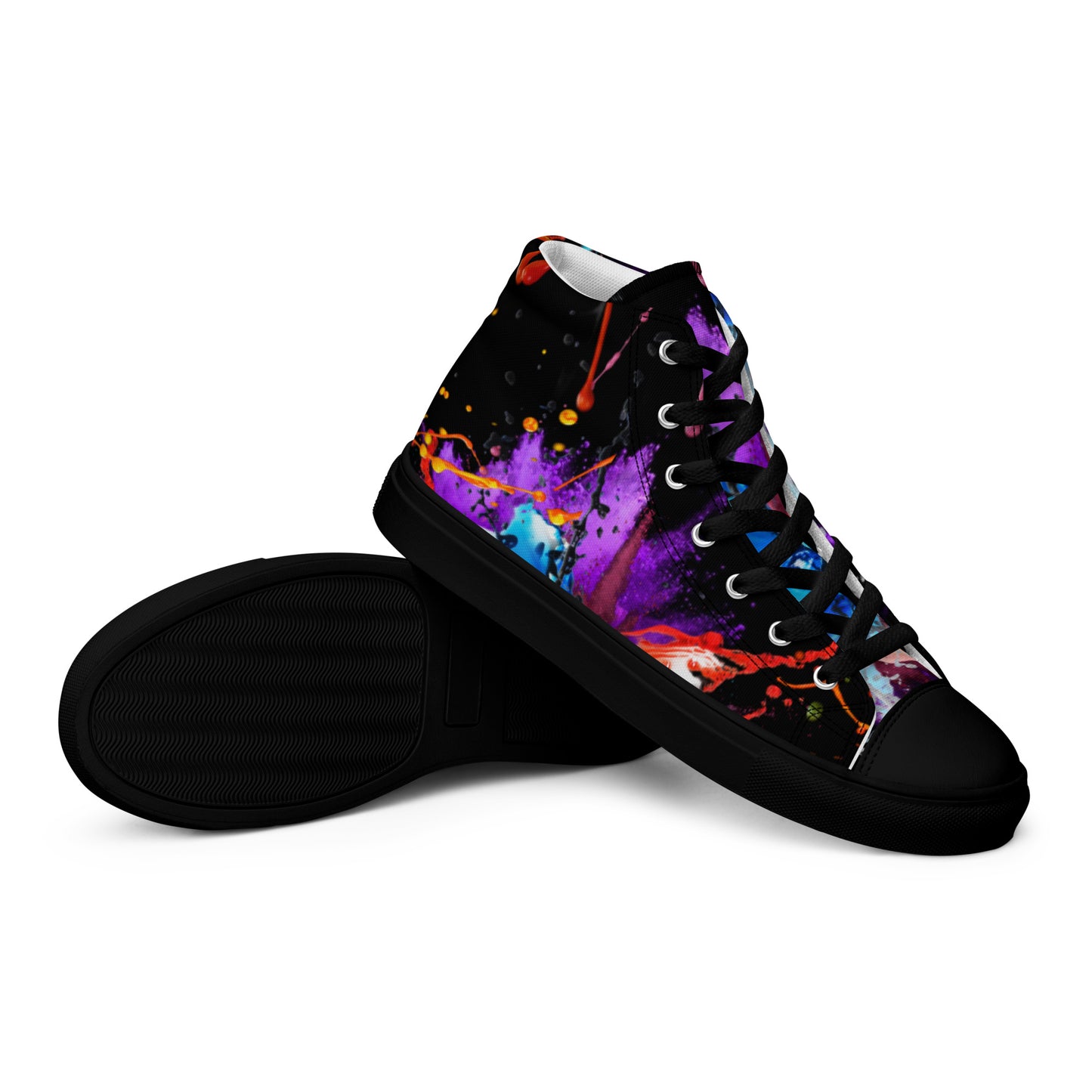 Color splash Graffiti-Women’s high top canvas shoes