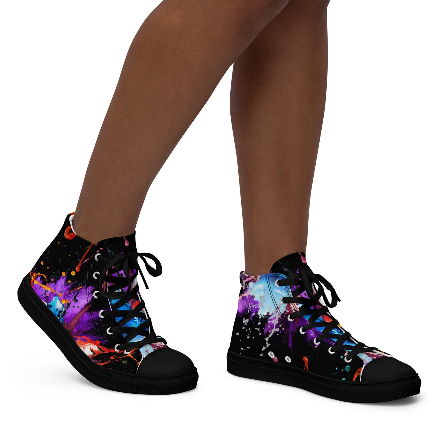 Color splash Graffiti-Women’s high top canvas shoes